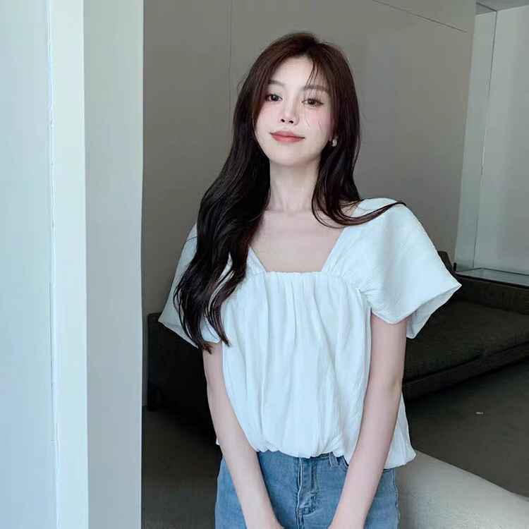 [Moco Moco small a family] Korean style simple doll shirt 823\pcz