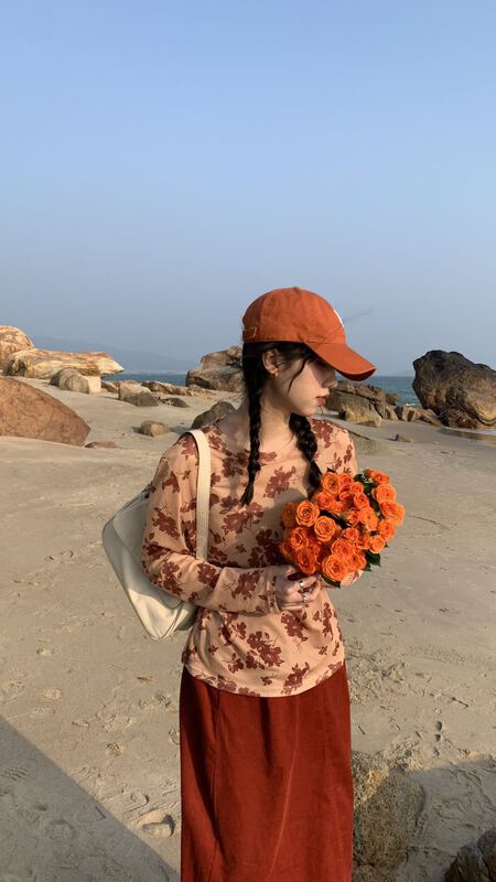 New year in early spring! [from Anna] small shirt with broken flowers 6066\lsw