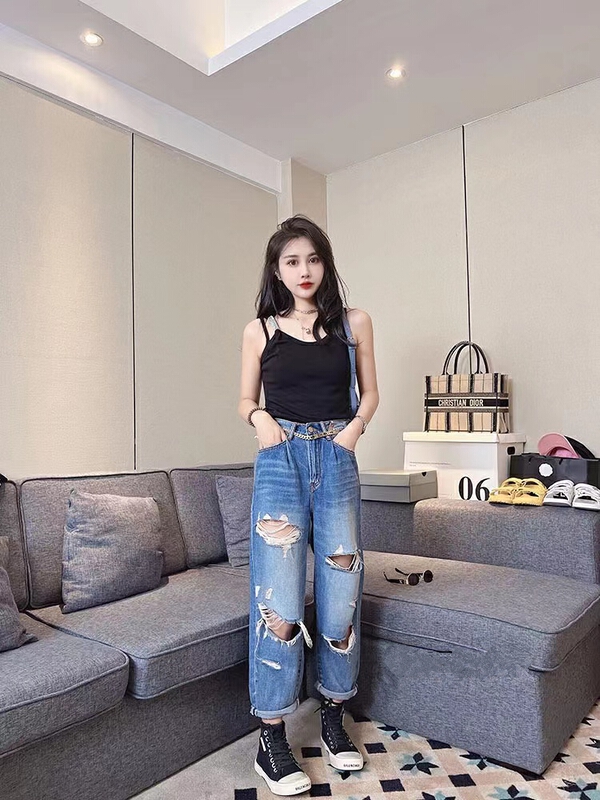 [AI x2 denim] comfortable and versatile distressed jeans 3721\hjy