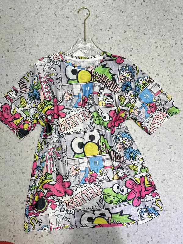 [Yilin] Korean casual simple printed short sleeve T-shirt 2380\wtt