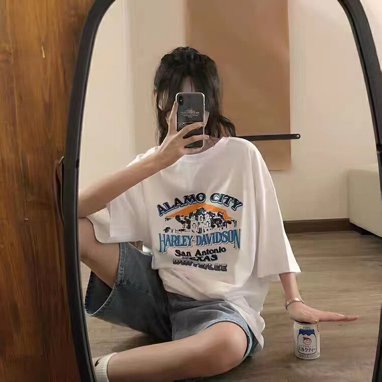 [j.2] Korean print comfortable short sleeve T-shirt 4579\lsw