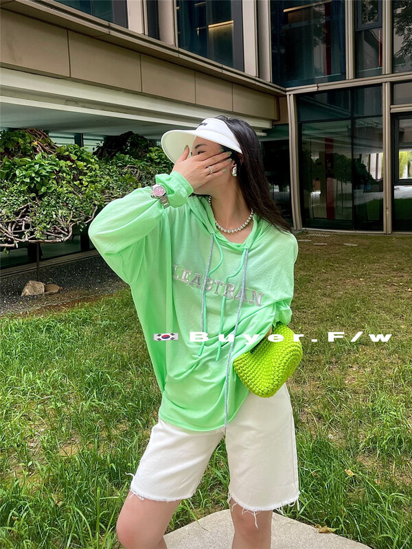 [buyer] letter embroidered long sleeve sunscreen shirt 0398\wtt