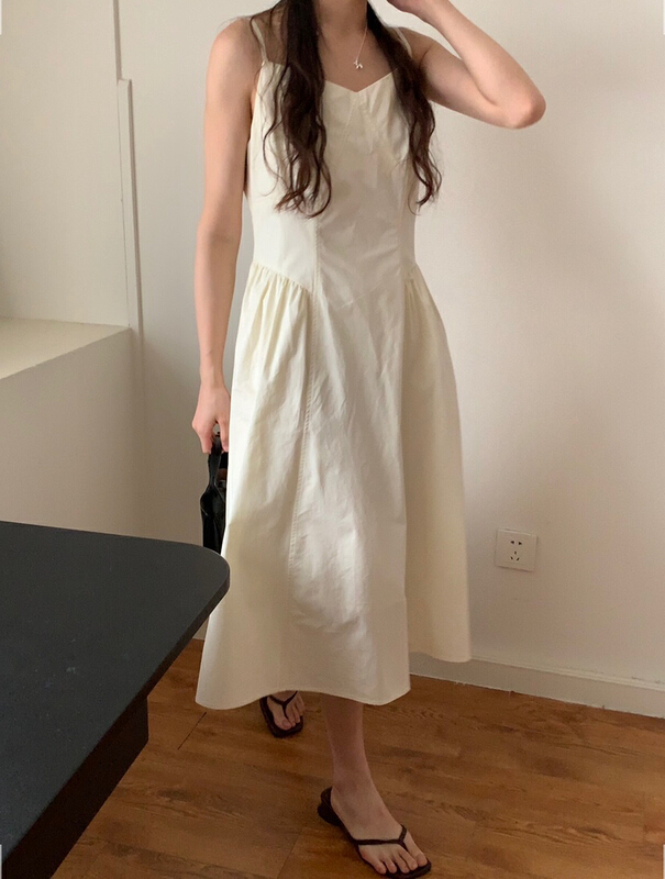 [bluepops] simple holiday Sling Dress a2371\zxl