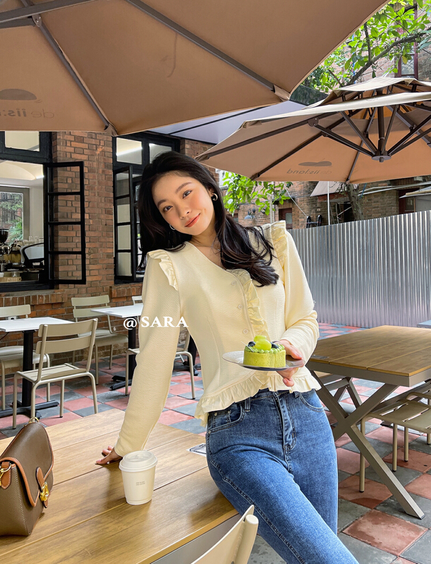 [Sara] versatile ladies' waist shirt with fungus 88655\jhy