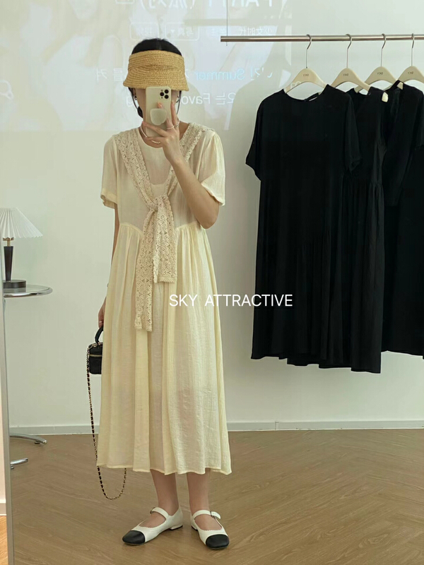 [sky] Korean simple Pullover dress (with cape) 9620-1\hbx