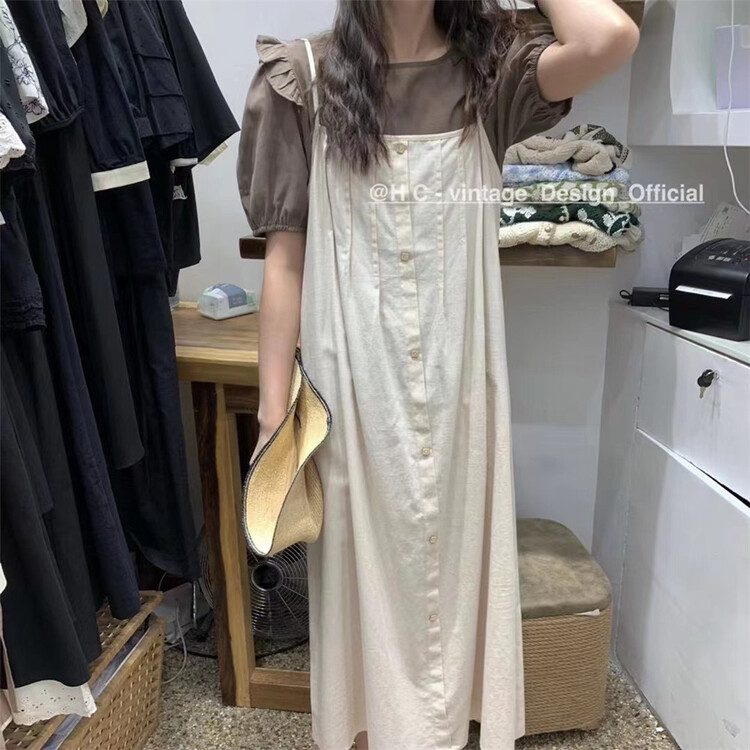 【HC-VINTAGE】潮流吊帶簡約百搭連衣裙  9739#  L