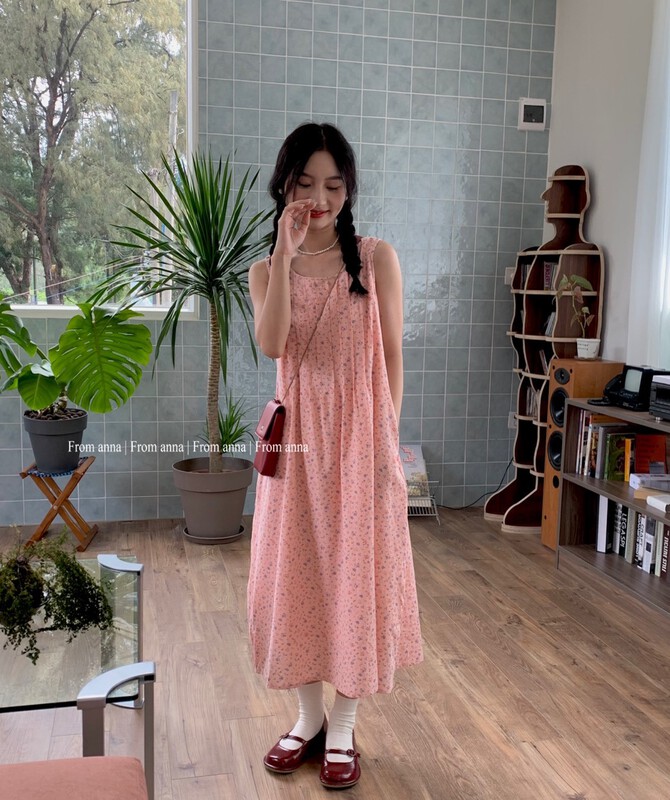 [from Anna] floral slim compression vest dress 6185\lsw