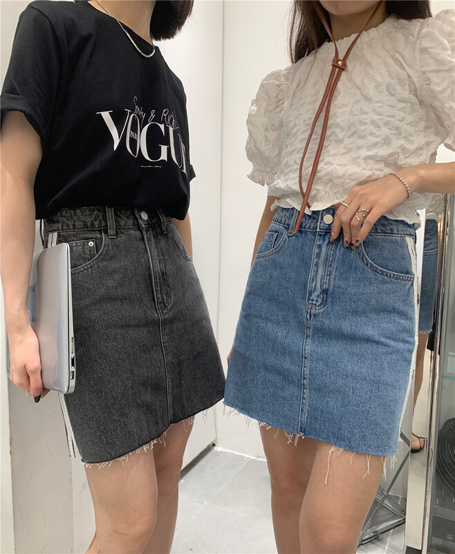 [t-platform] color blocking high waist slim skirt w6150\cqw
