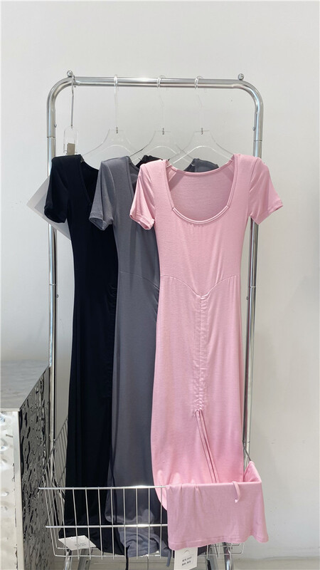 [2/2chicw] slim and slim drawcord wrinkled dress 8130\pcz