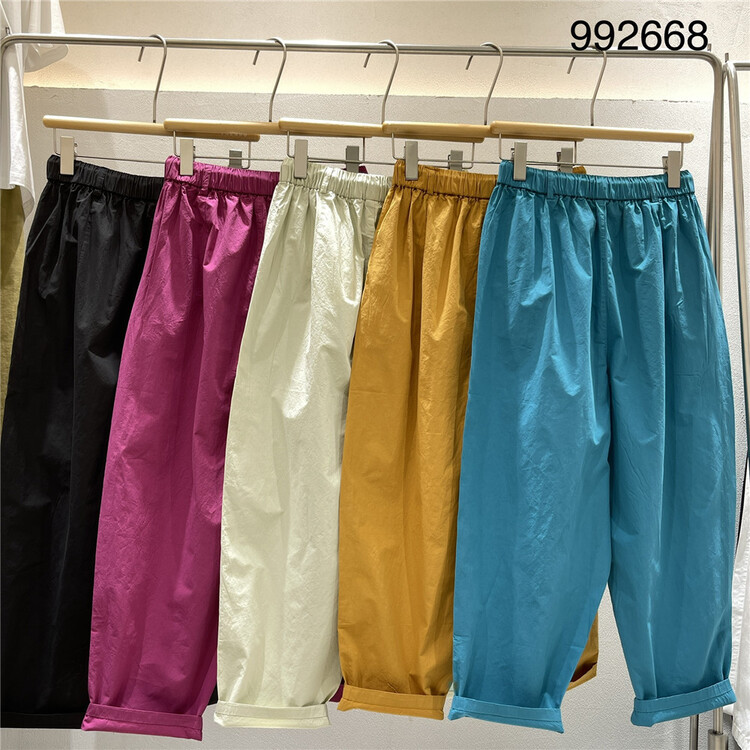 [twenty printed wood] elastic waist comfortable versatile casual pants 992668\l