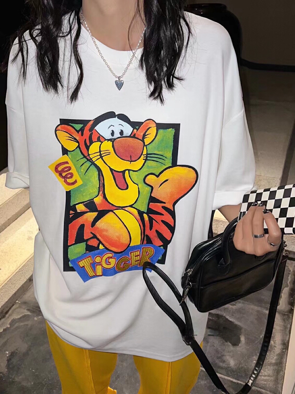 [Shanzhu] round neck loose print short sleeve T-shirt t219-1\xyy