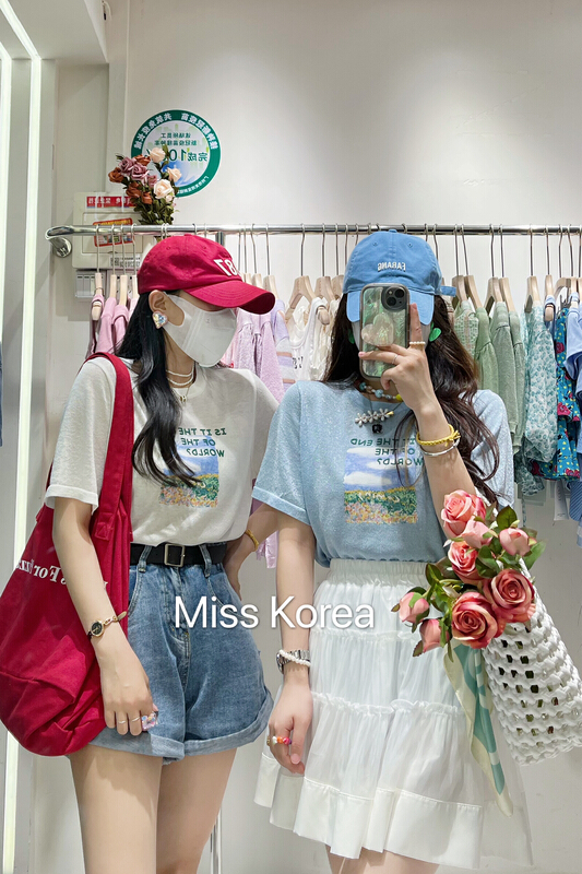 [Miss Korea] letter fashion sweet T-shirt 6778\hbx