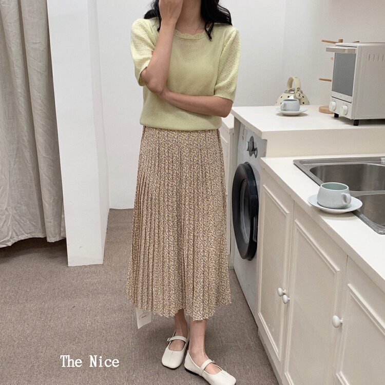 New year in early spring! [the nice] Korean floral pleated skirt 50332\hjy