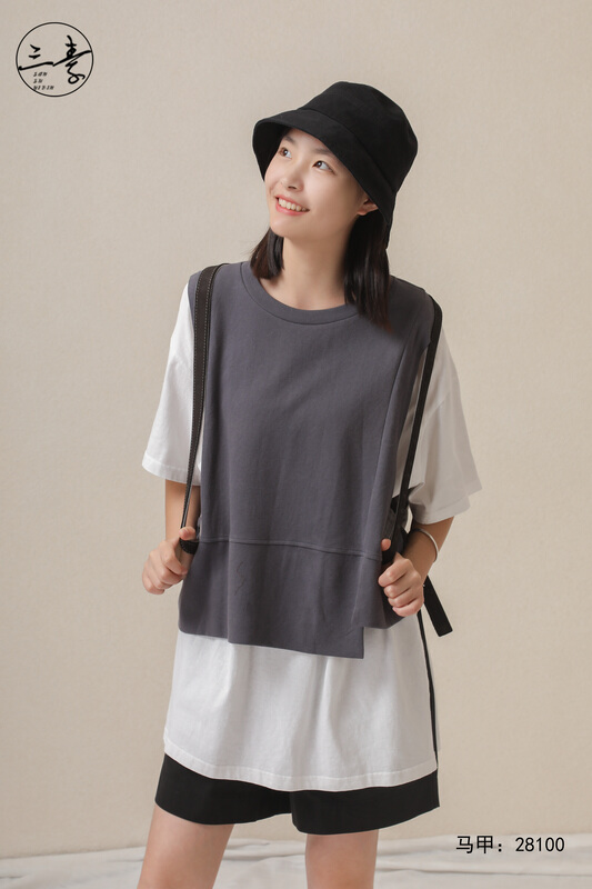 Original price 50.76! [original three element clothing] simple temperament leisure knitted vest vest vest 28100\xyj