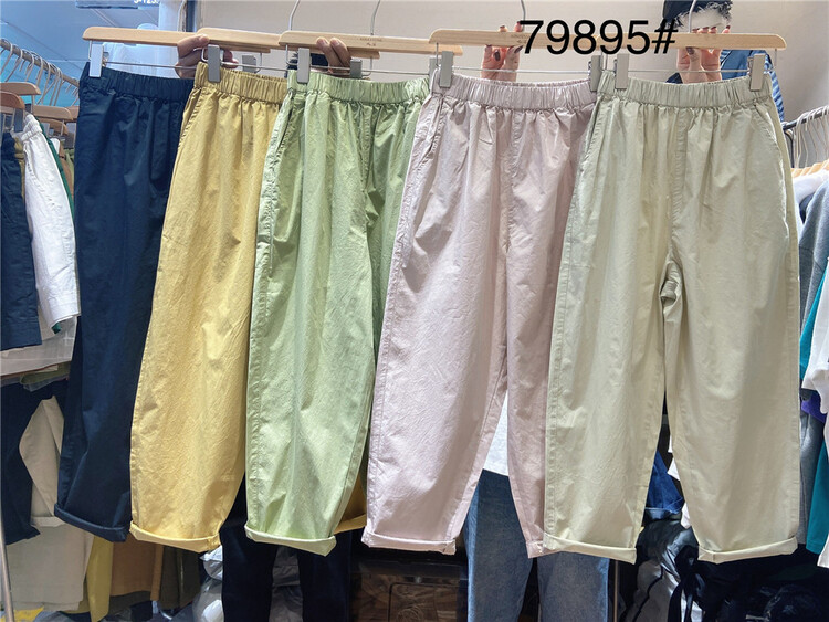 [ninestone Jiushi] elastic waist comfortable Korean casual pants 79892\l