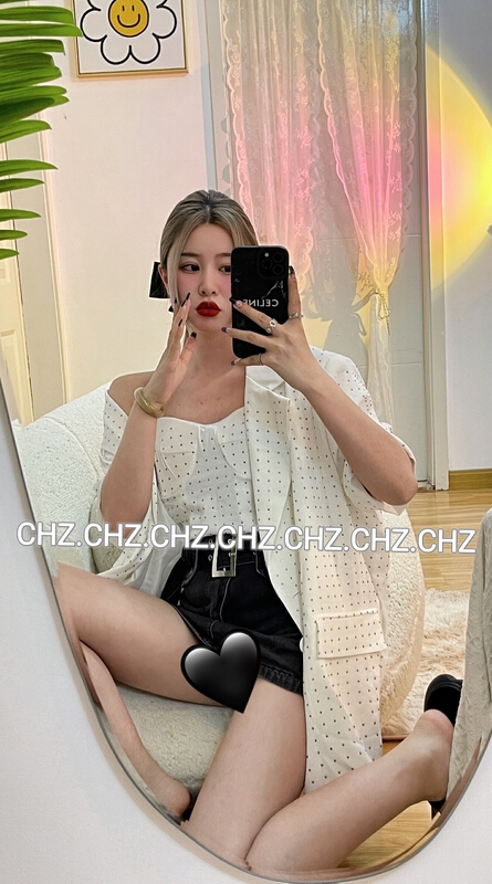 [c.h.z] hot drill versatile bra + short sleeve button suit suit suit 80072\wtt