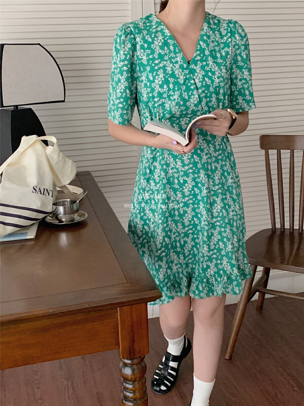 [we are] Korean floral Pleated Dress 20125\zjy