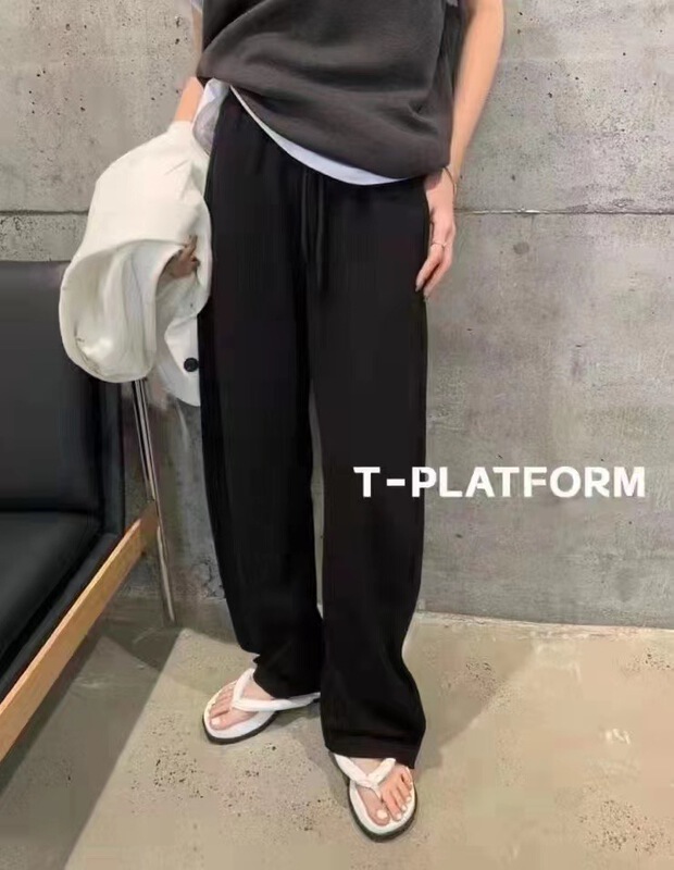 【F】 Korean comfortable and versatile lace up casual pants ys1-1202\hbx