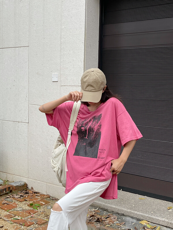 [misu misu] creative street style casual loose short sleeve T-shirt 6628\ll