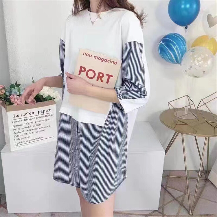 [monob] stripe stitching comfortable dress 631\l