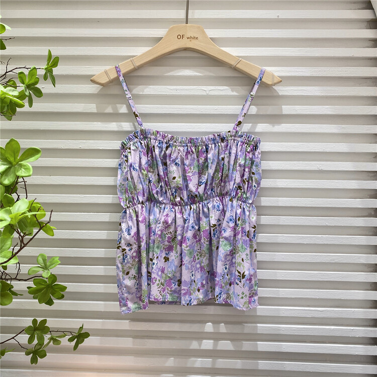 [of white] Korean sweet floral vest / sling 881338\hjy