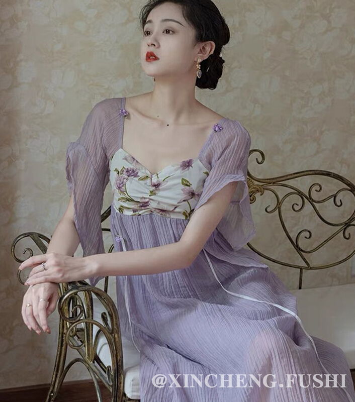 [Xinsheng] printed sweet retro slim dress 5304\pcz