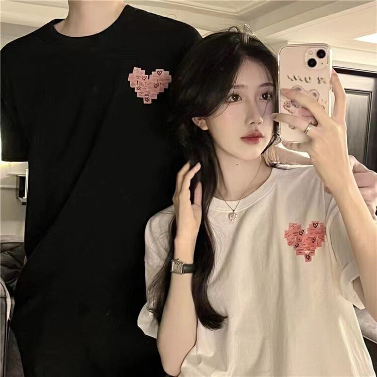 [j.2] love printed loose short sleeve T-shirt 4577\lsw