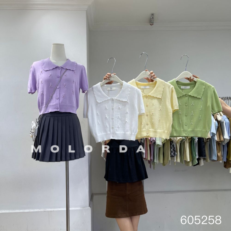 [morada] hook flower fashion versatile knitted cardigan (only selling knitted cardigan) 605258 \xyy