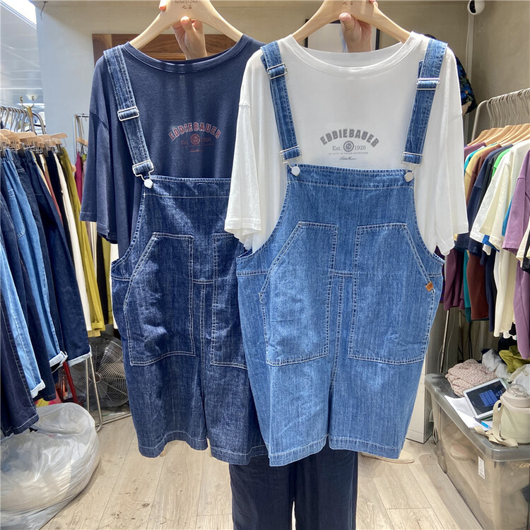 [fabric] Korean loose denim pocket strap pants (only strap pants) 862006\l