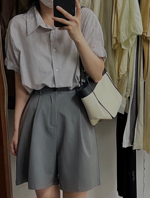 [h-xl] commuter casual stripe versatile shirt 3615\ll