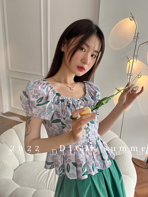 [digm] French romantic slim Print Shirt 3536\jhy