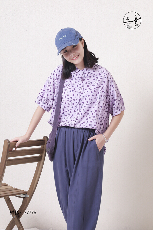 [original of three plain clothes] retro rural leisure floral shirt 77776