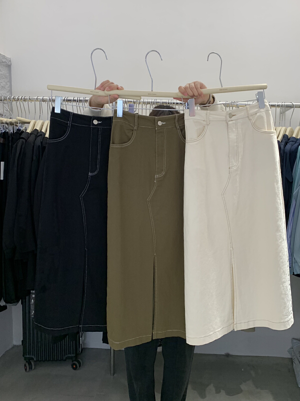 New year in early spring! 【 miss miss home 】 slit slim fit versatile skirt b9016\zsy