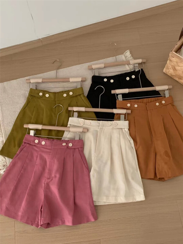 [o.lucky] simple high waist versatile casual shorts 1886\hbx
