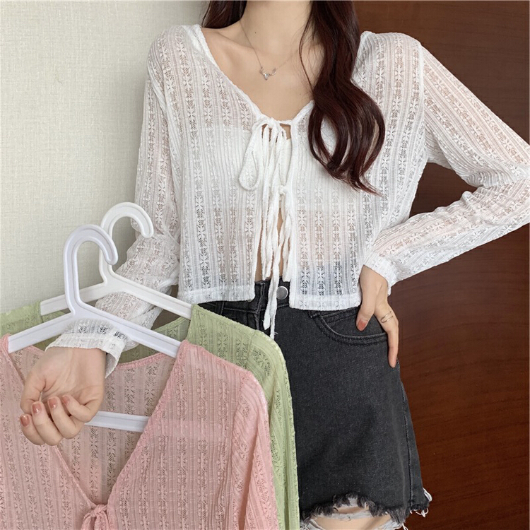 [f · P] casual and simple, with short bandage shirt 86038\hbx