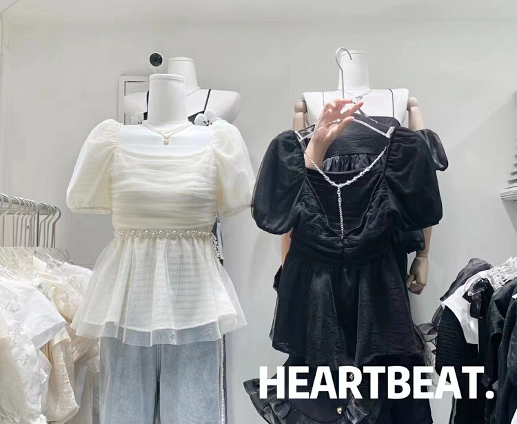 [hearteat] mesh crystal chain baby shirt 571\zjy