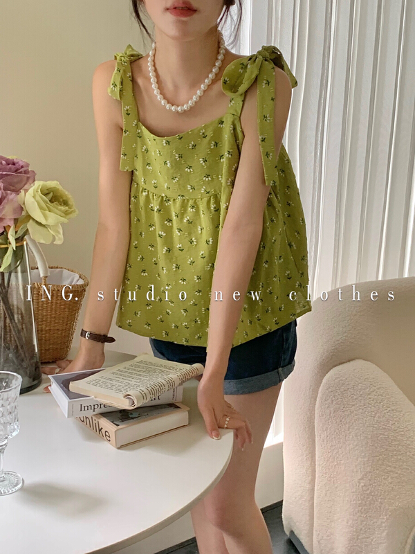 [ing] Korean fresh loose floral sling ing-9090