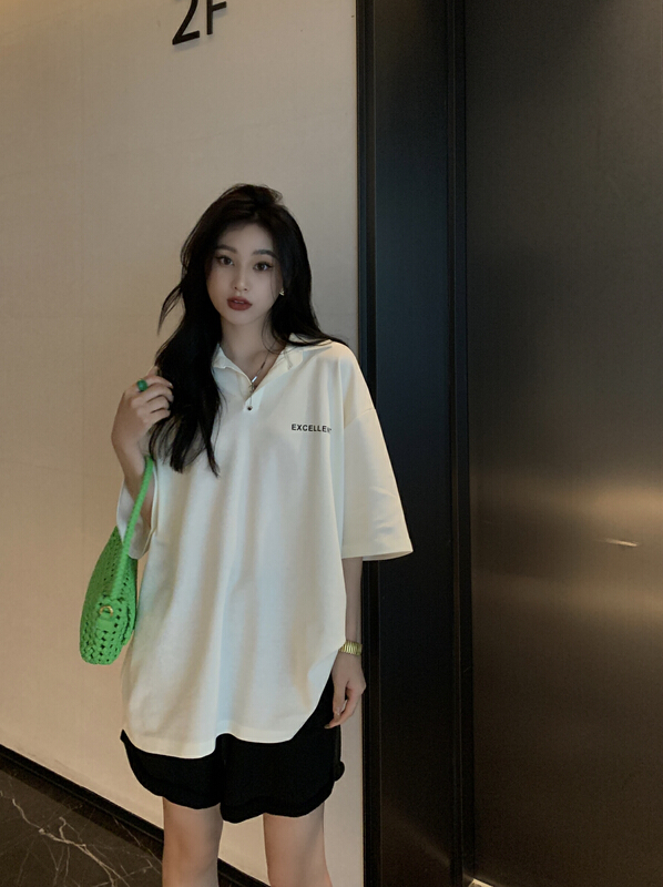 [11An] simple casual loose polo shirt a6686