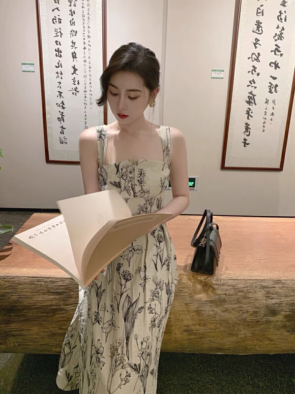 [jun.t] temperament print off shoulder floral dress 6229\pcz