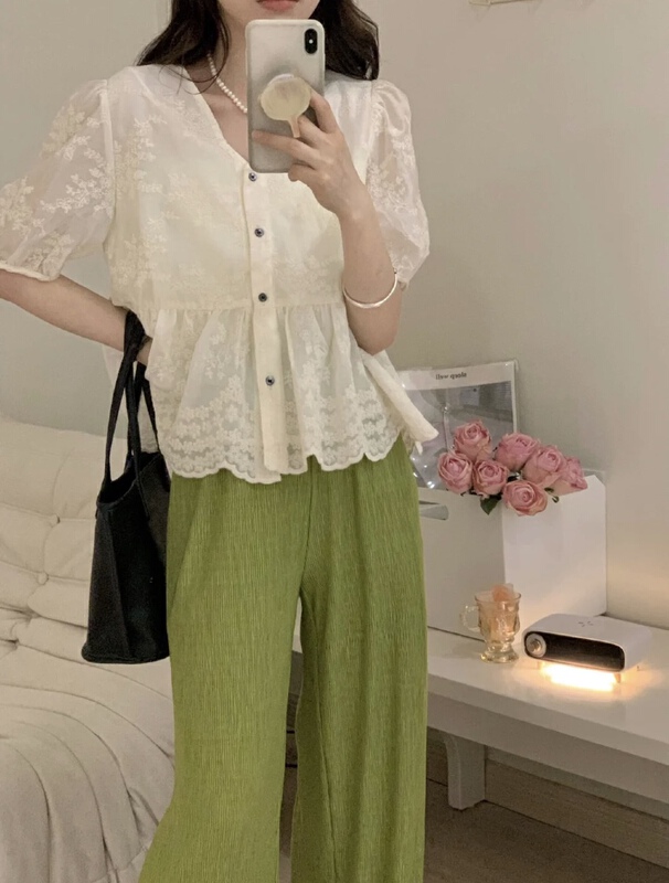 [o.lucky] single breasted simple and versatile shirt 1828\hbx