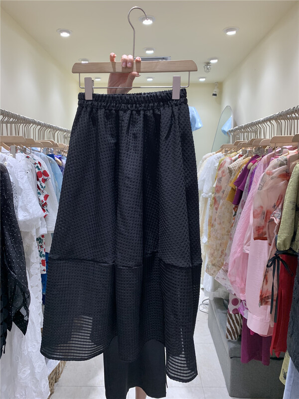 [macaroon] fashion solid color medium length skirt 7779\pcz