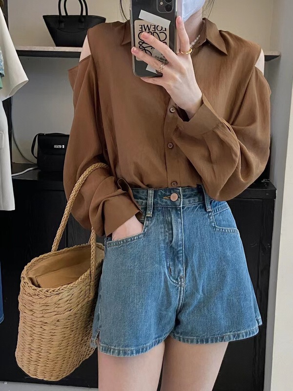 [h2-studio] Korean simple off shoulder shirt a995\hbx