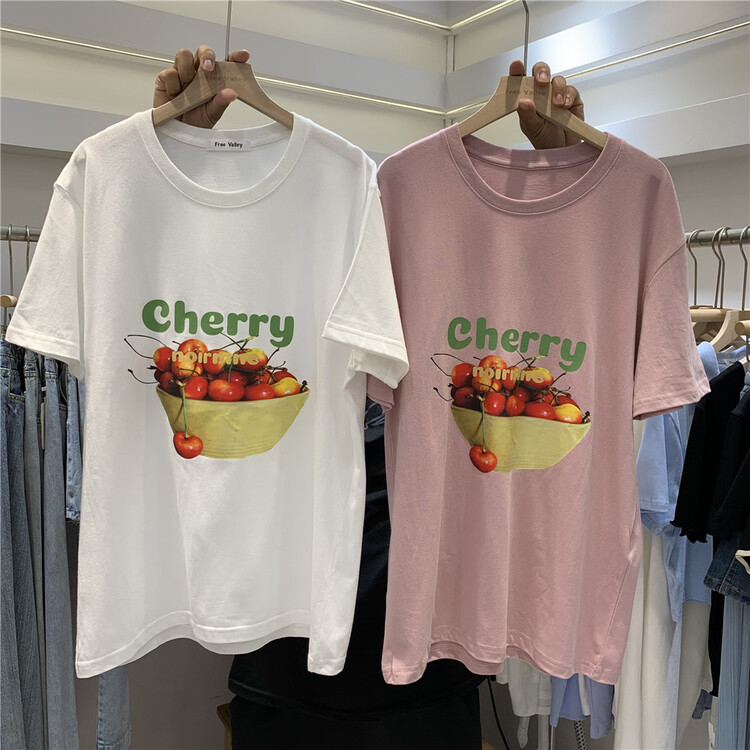 [free Valley] small fresh fashion retro short sleeve T-shirt 141\lsw