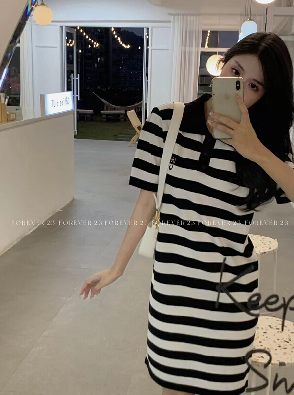 [forever23] lazy Polo neck knitted dress a1086\hjy