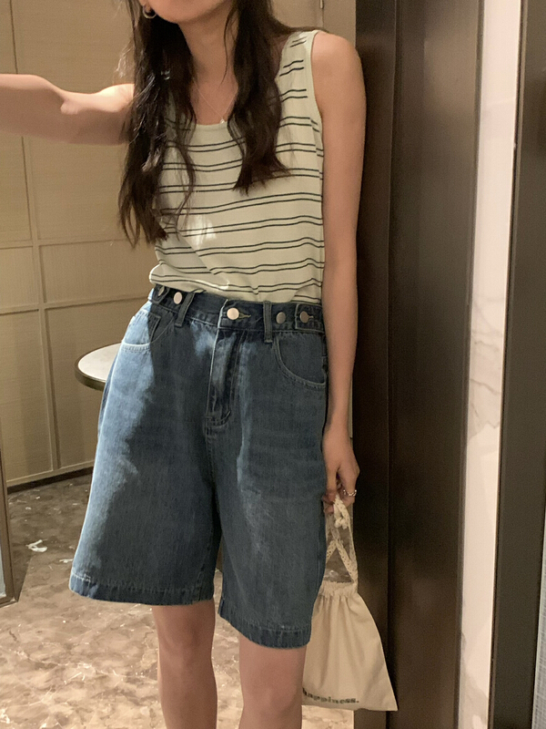 [meet me] Korean simple and slim denim shorts 61296\ll