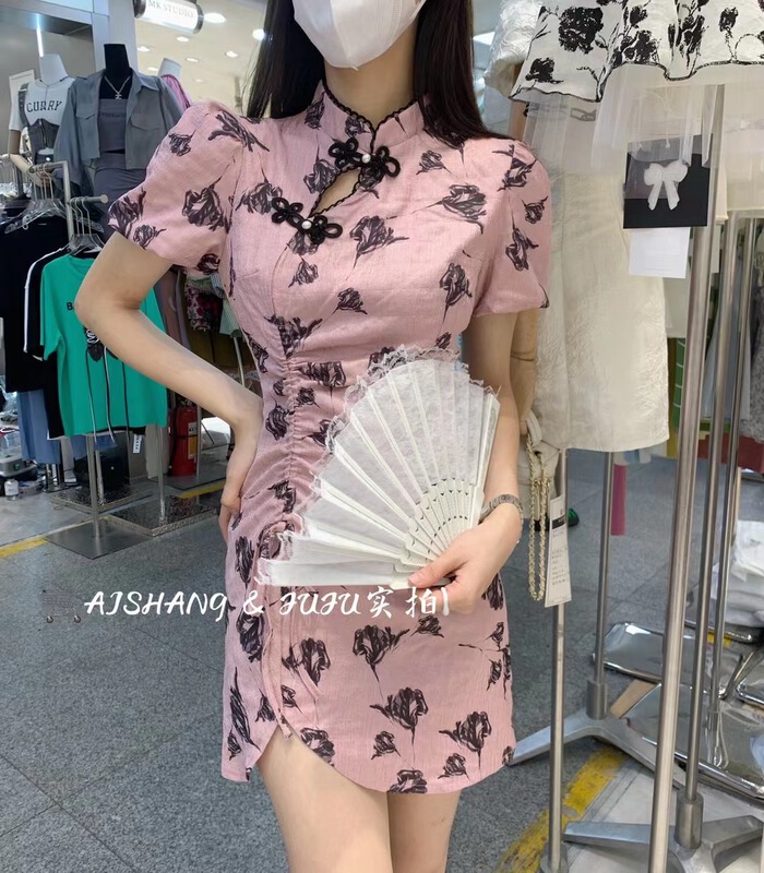 [an Shang] temperament national style Printed Dress 98182\hjy