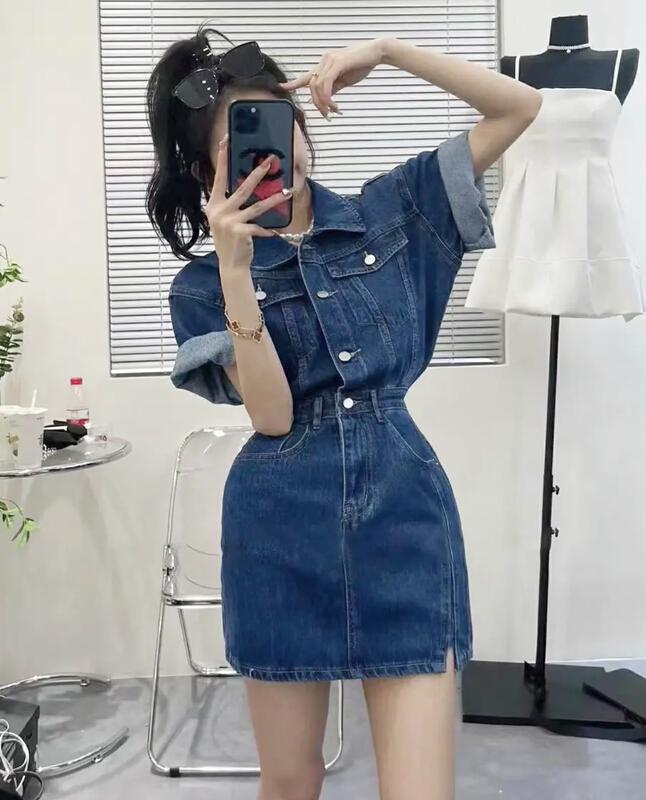 [JH] net red wash denim dress (dress only) 42005\pcz
