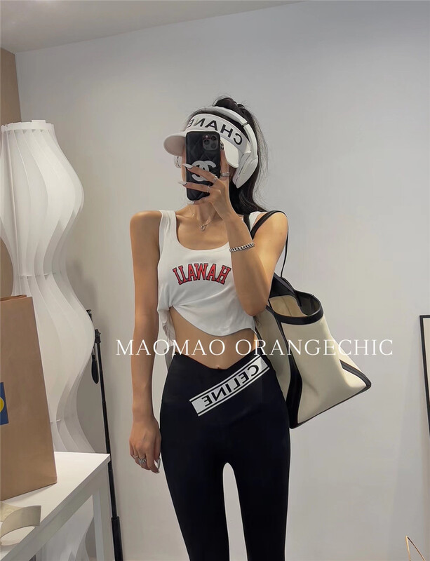 [Maomao] letter printed Pullover vest / sling 782\wtt
