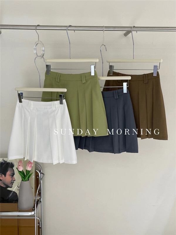 [Sunday morning] Spice Girls' pleated clean color short A-line skirt ys1-j-s9157\zjy