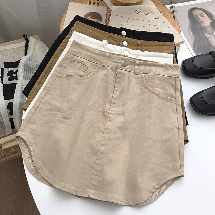 [Gangan] irregular high waisted one button light proof skirt 2097\cl
